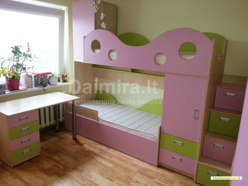 Dviaukštės vaikiškos lovytės