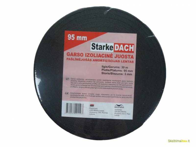 Garso izoliacinė juosta gipsiniams profiliams