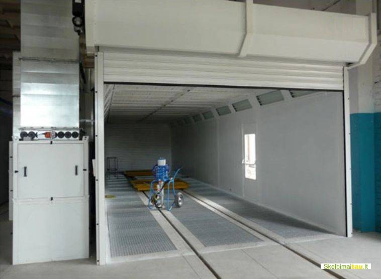 Dažymo kamera metalo gaminiams