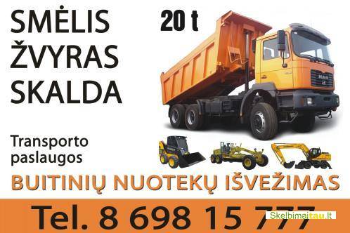 Smėlis žvyras skalda vežame 20 t 12-13 m3 kaune 8 69815777