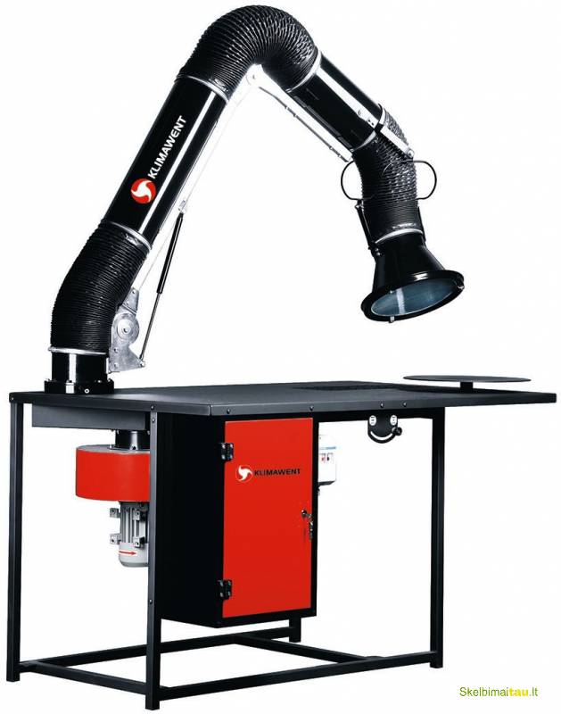 Suvirintojo stalas su dūmų ir dulkių nutraukimu