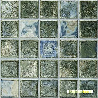 Keraminės glazūruotas, stiklo, natūralaus akmens bei metalo