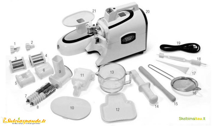 Lėtaeigė dviejų sraigtų sulčiaspaudė green star elite