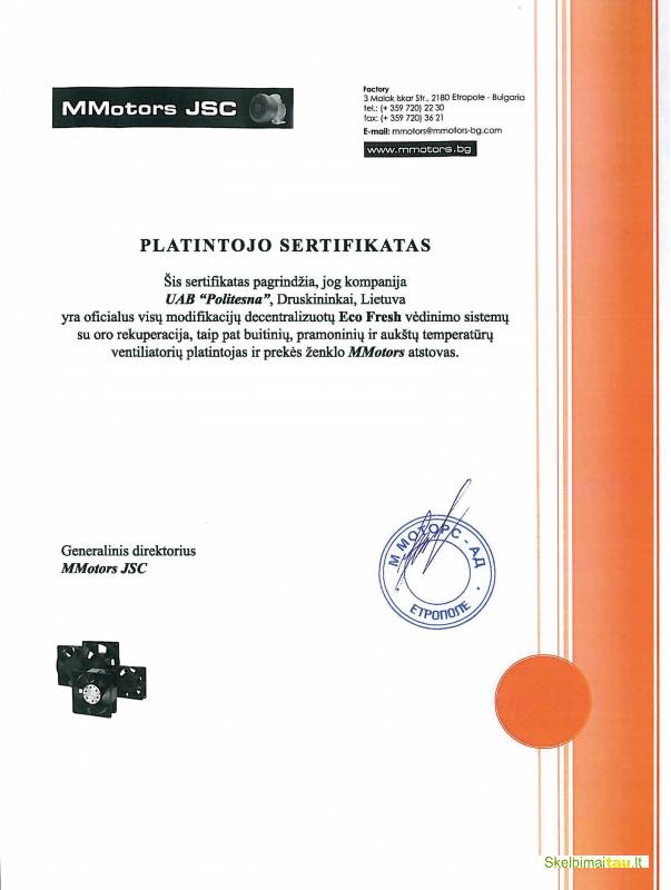 Mini rekuperatorius eco-fresh 07